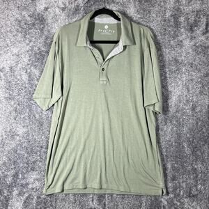 Free Fly Polo Shirt Mens Large Green Performance Bamboo Stretch Casual Golf